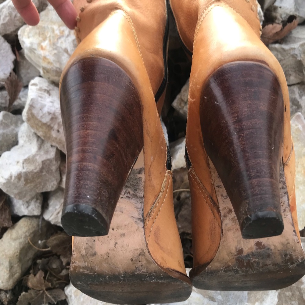 Vtg. Genuine pure  leather long boots by: TROYLINI size: 6 Made in Brazil. - Picture 7 of 16